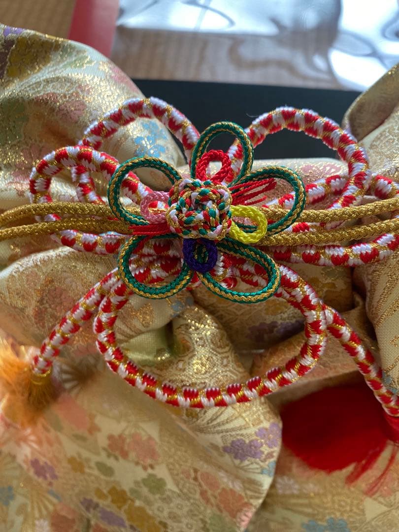 七五三　帯　作り帯　ハコセコセット　ゴールド系　桜模様　草履　７歳　新品　美品