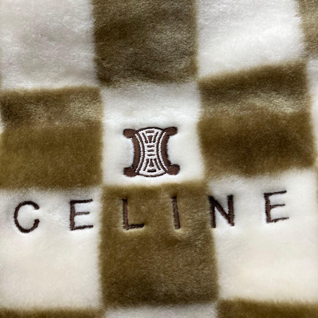CELINE ニューマイヤー毛布　ミンクタッチ　チェック柄