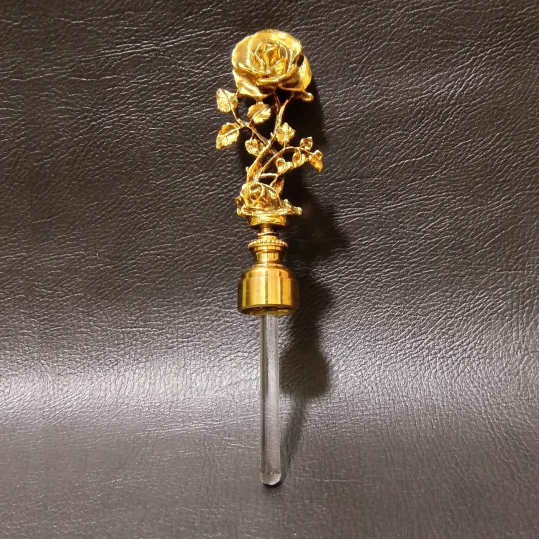 Stylebuilt ヴィンテージ ガラス ローズ柄 ボトル (#2601)