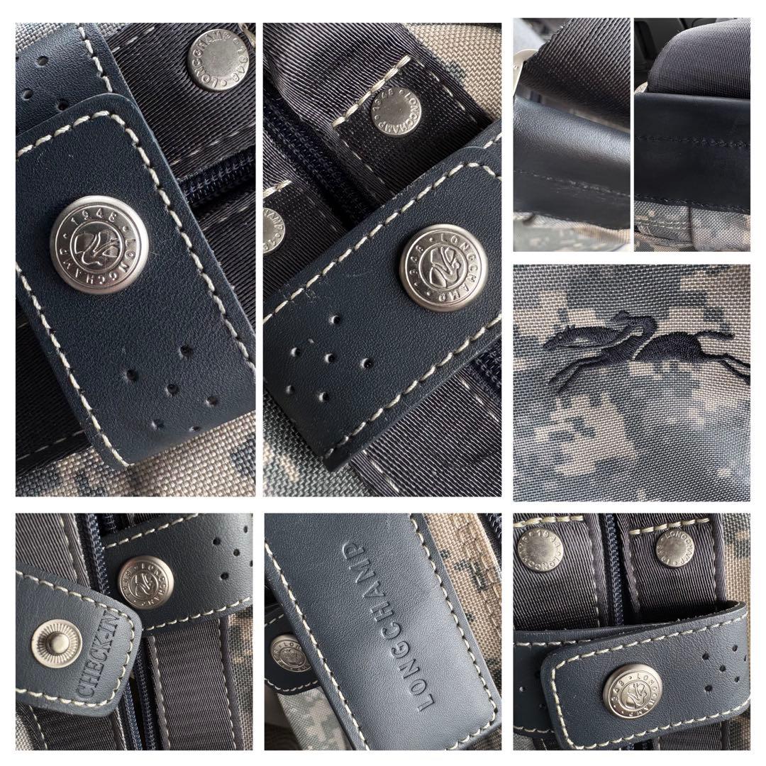 激レア　ロンシャン LONGCHAMP 迷彩柄 ボストンバッグ カーキ グレー