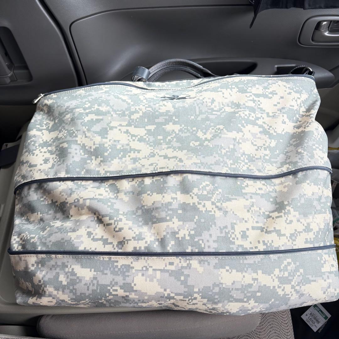 激レア　ロンシャン LONGCHAMP 迷彩柄 ボストンバッグ カーキ グレー