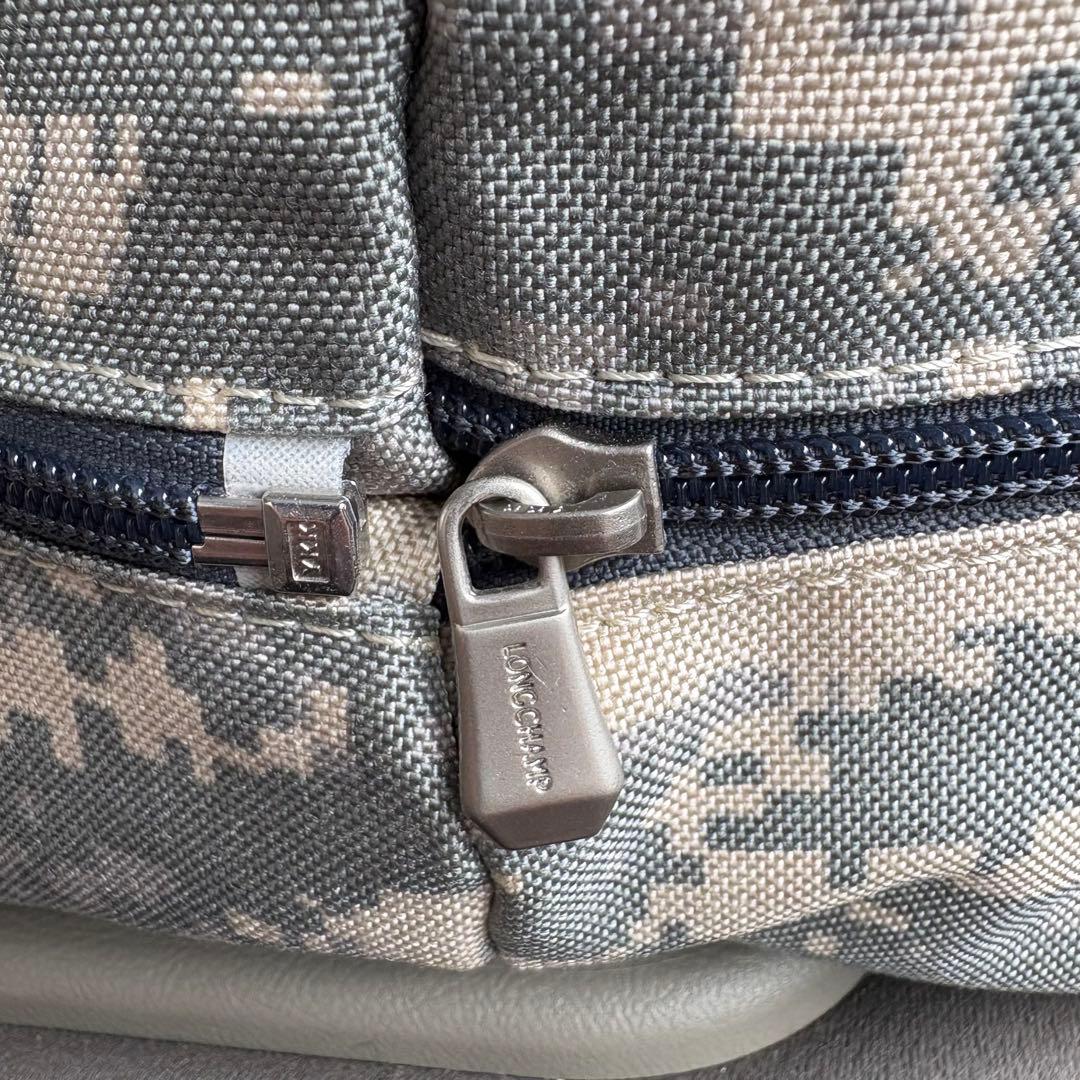 激レア　ロンシャン LONGCHAMP 迷彩柄 ボストンバッグ カーキ グレー