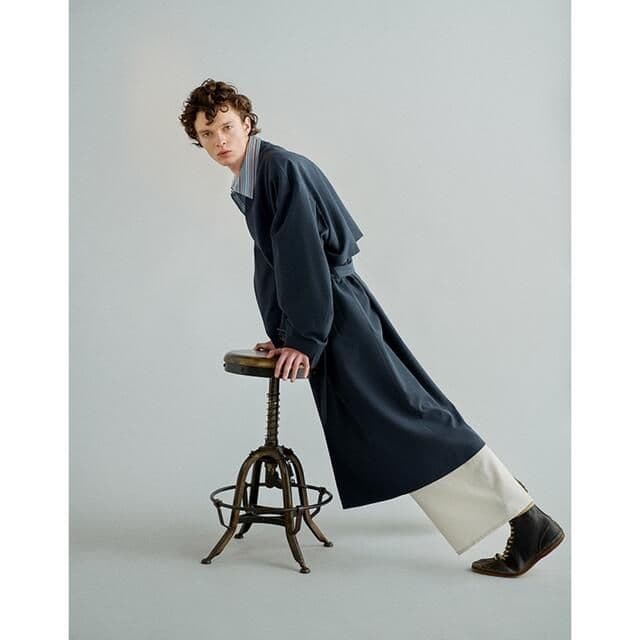 ETHOSENSエトセンス ジョーゼットロングトレンチコート