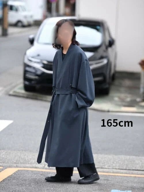 ETHOSENSエトセンス ジョーゼットロングトレンチコート