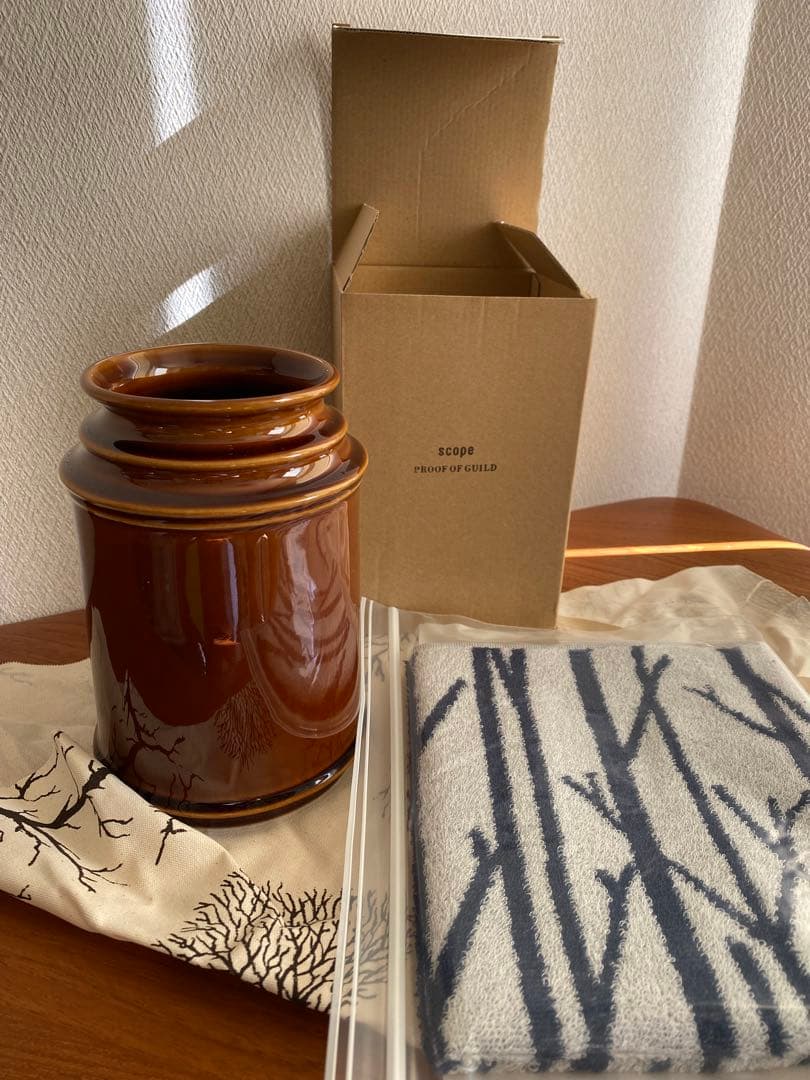 完売　scope 4点　テーブルクロス/ ライトタオル/バスマット/キャニスター