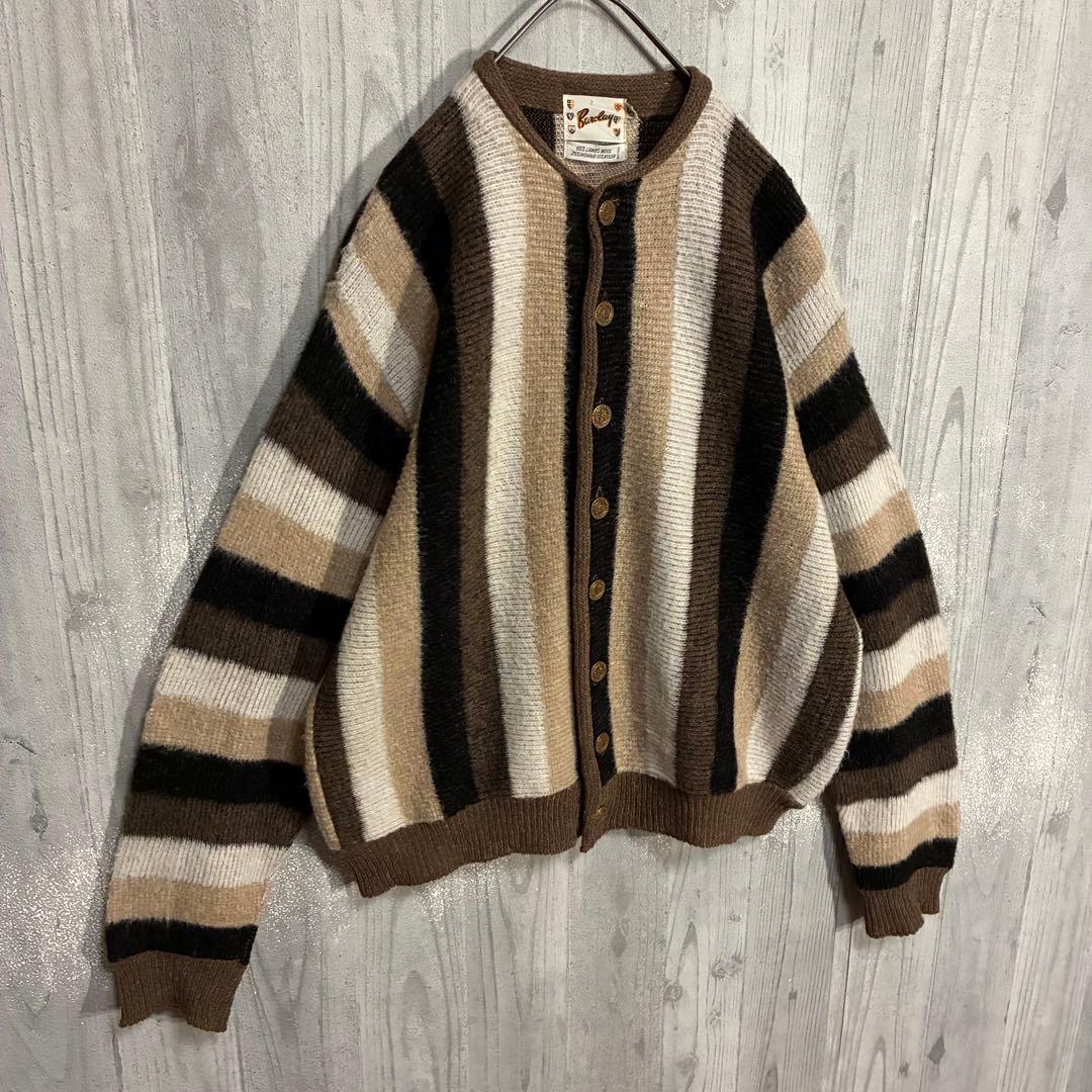 【ヴィンテージ】バークレイ　60s 鷲ボタン　モヘアカーディガン　XL