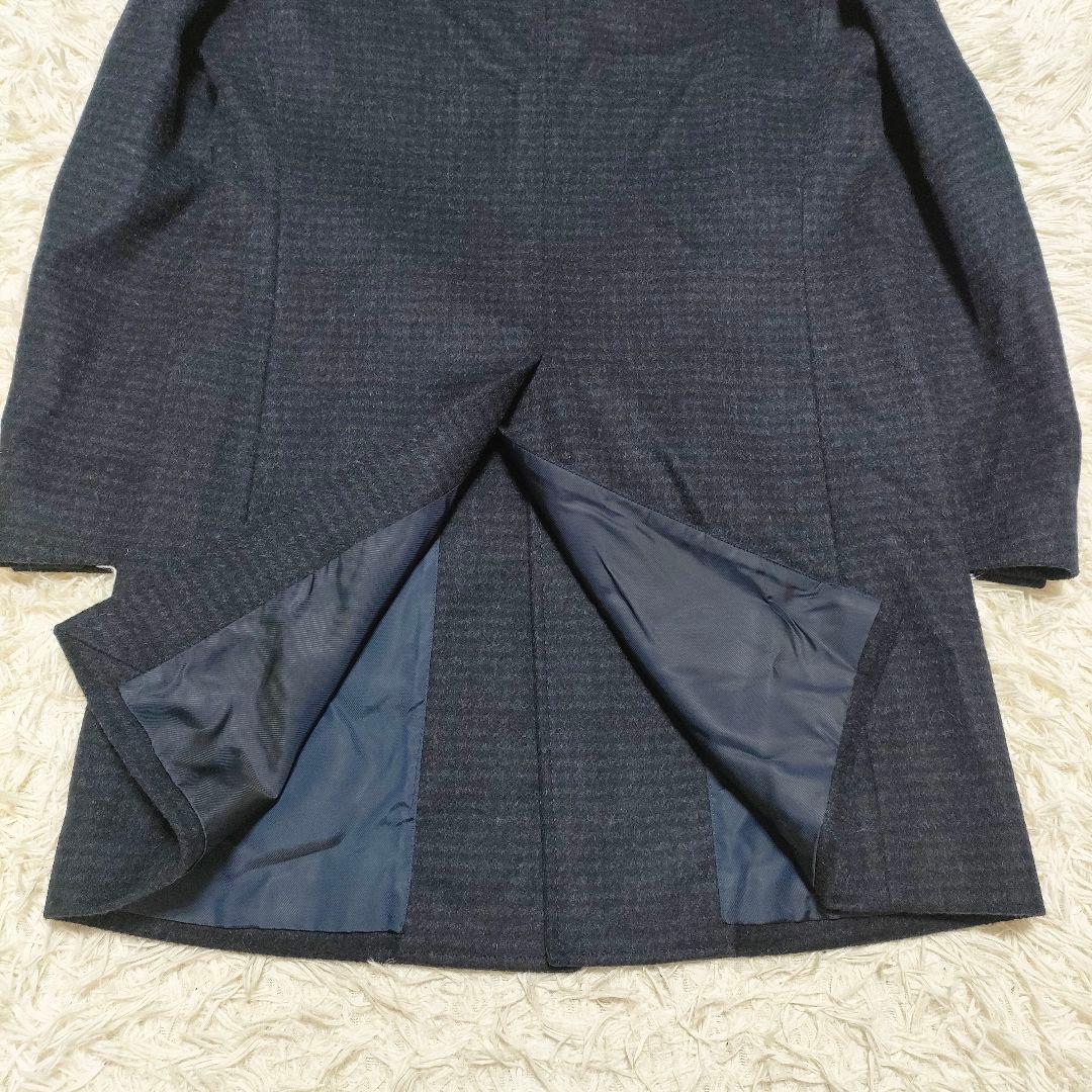 【カシミヤ】エディフィス　チェスターコート　紺　ビジネスカジュアル　メンズ48L