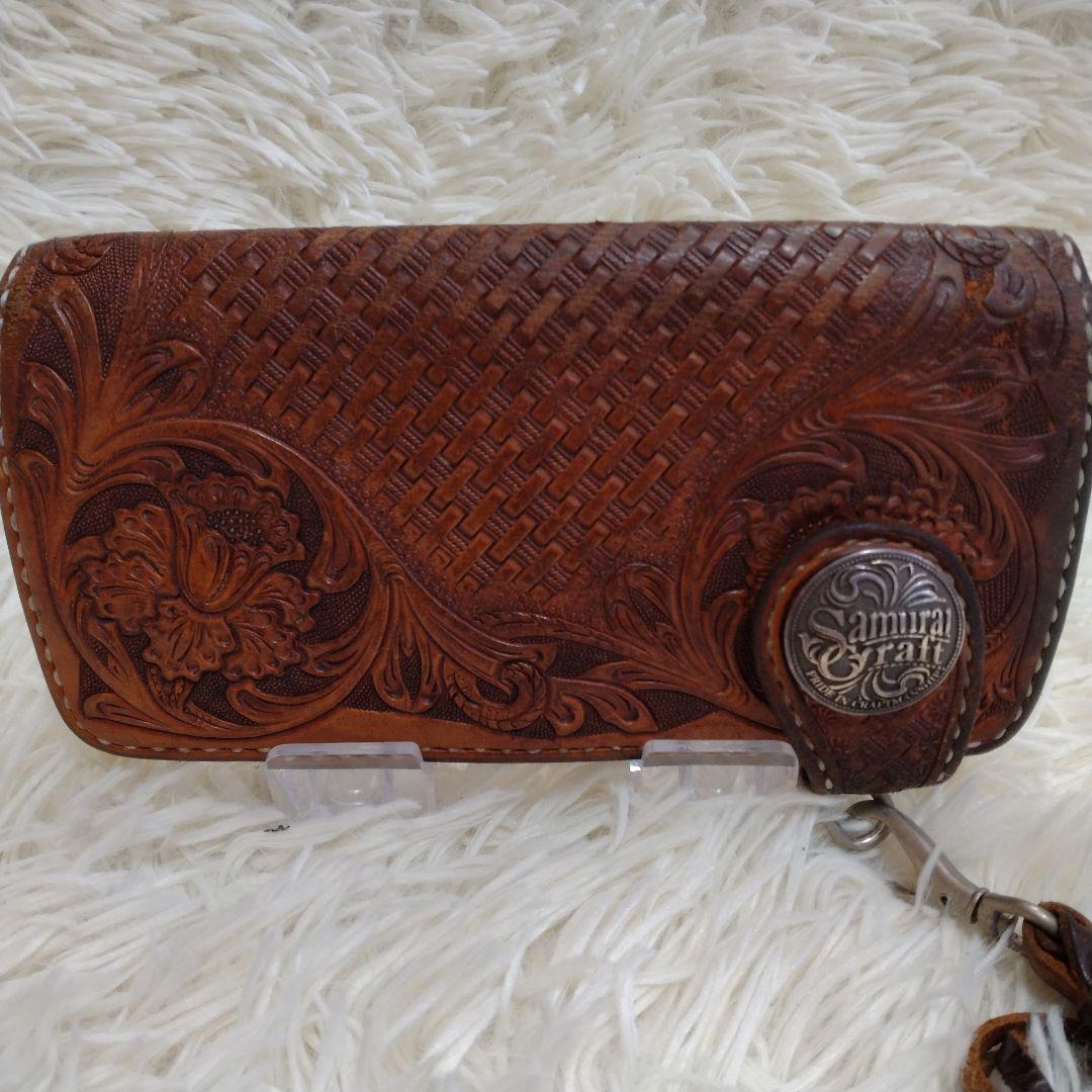SAMURAI CRAFT レザー 長財布 ウォレットチェーン コンチョ