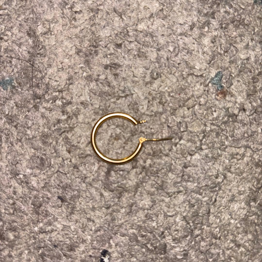 ゴールドフープピアス(片耳用)18金