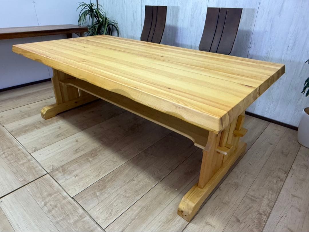 大特価！無垢材ダイニングテーブル 6〜8人一枚板集成材