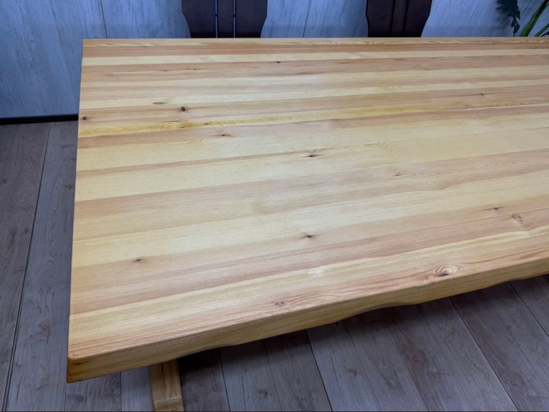 大特価！無垢材ダイニングテーブル 6〜8人一枚板集成材