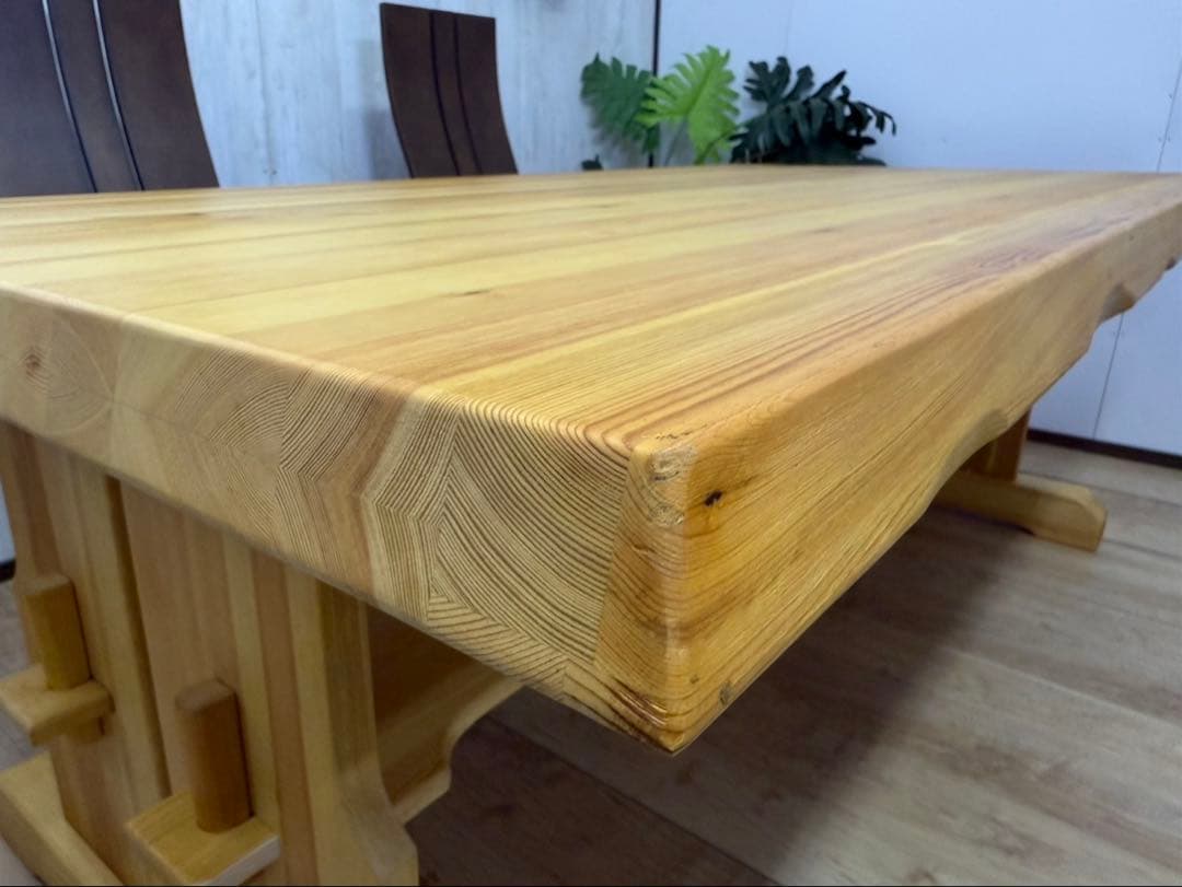 大特価！無垢材ダイニングテーブル 6〜8人一枚板集成材