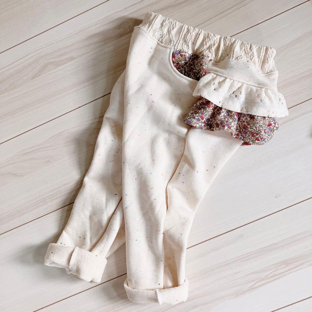 セットアップ❁後ろ下がりフレアティ＆フリルテーパードパンツ 100size