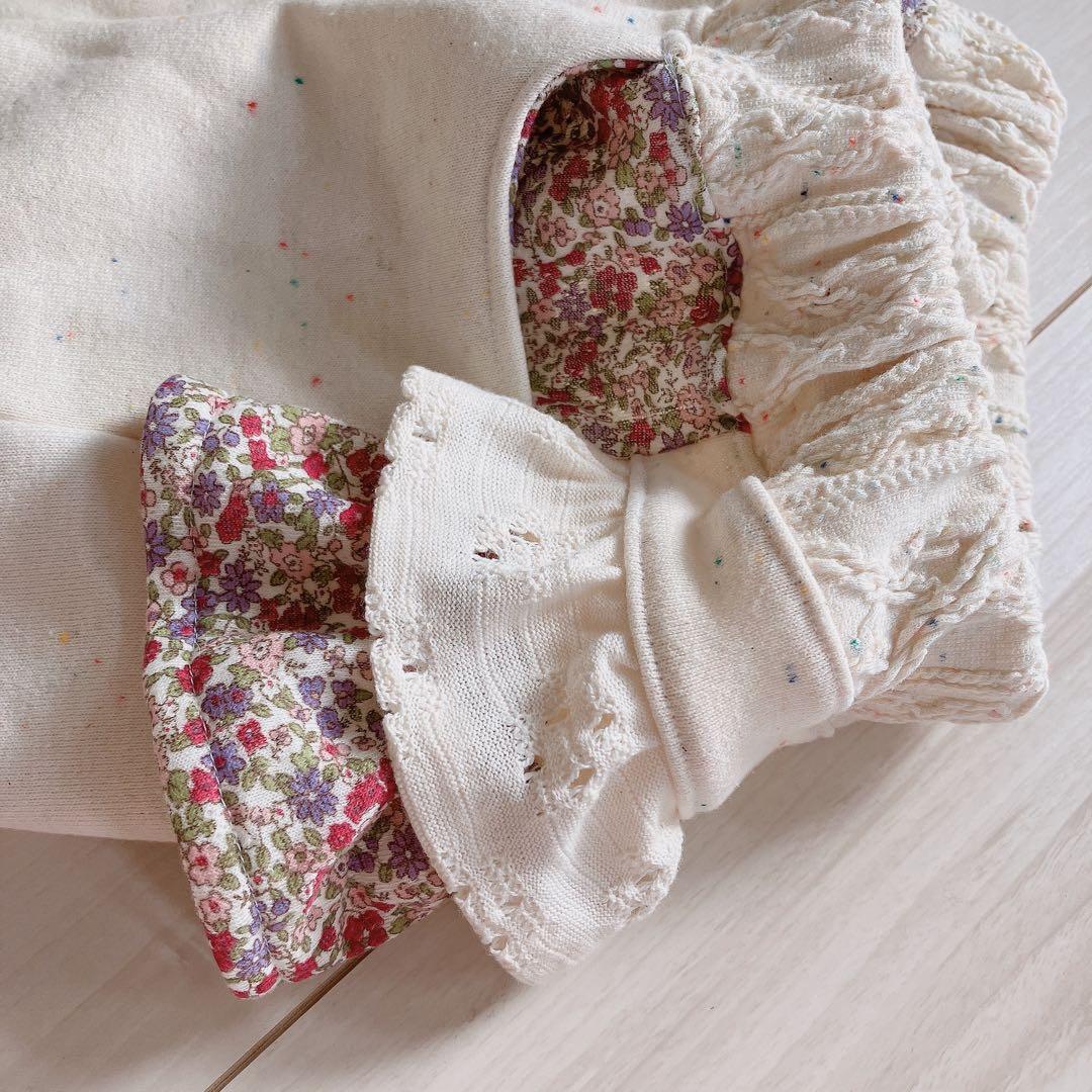 セットアップ❁後ろ下がりフレアティ＆フリルテーパードパンツ 100size