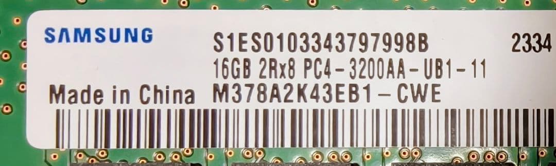 DELL純正 16GB2枚32GB M378A2K43EB1 DDR4-3200