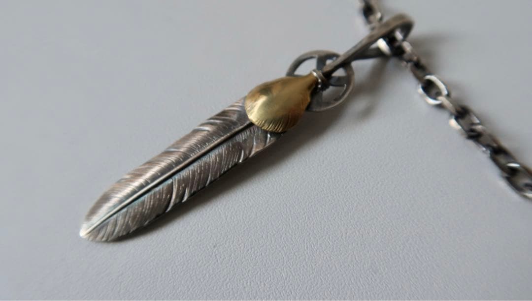 インディアンジュエリー フェザー4枚&イーグルフックネックレス