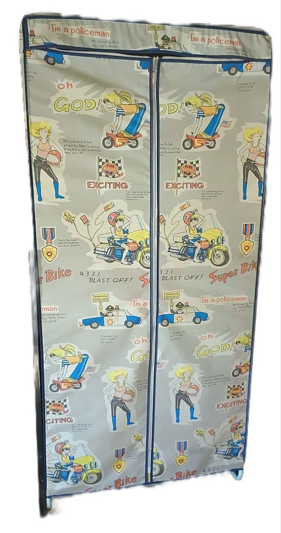 アンティーク　衣類収納ケース 2ドア コミカルデザイン