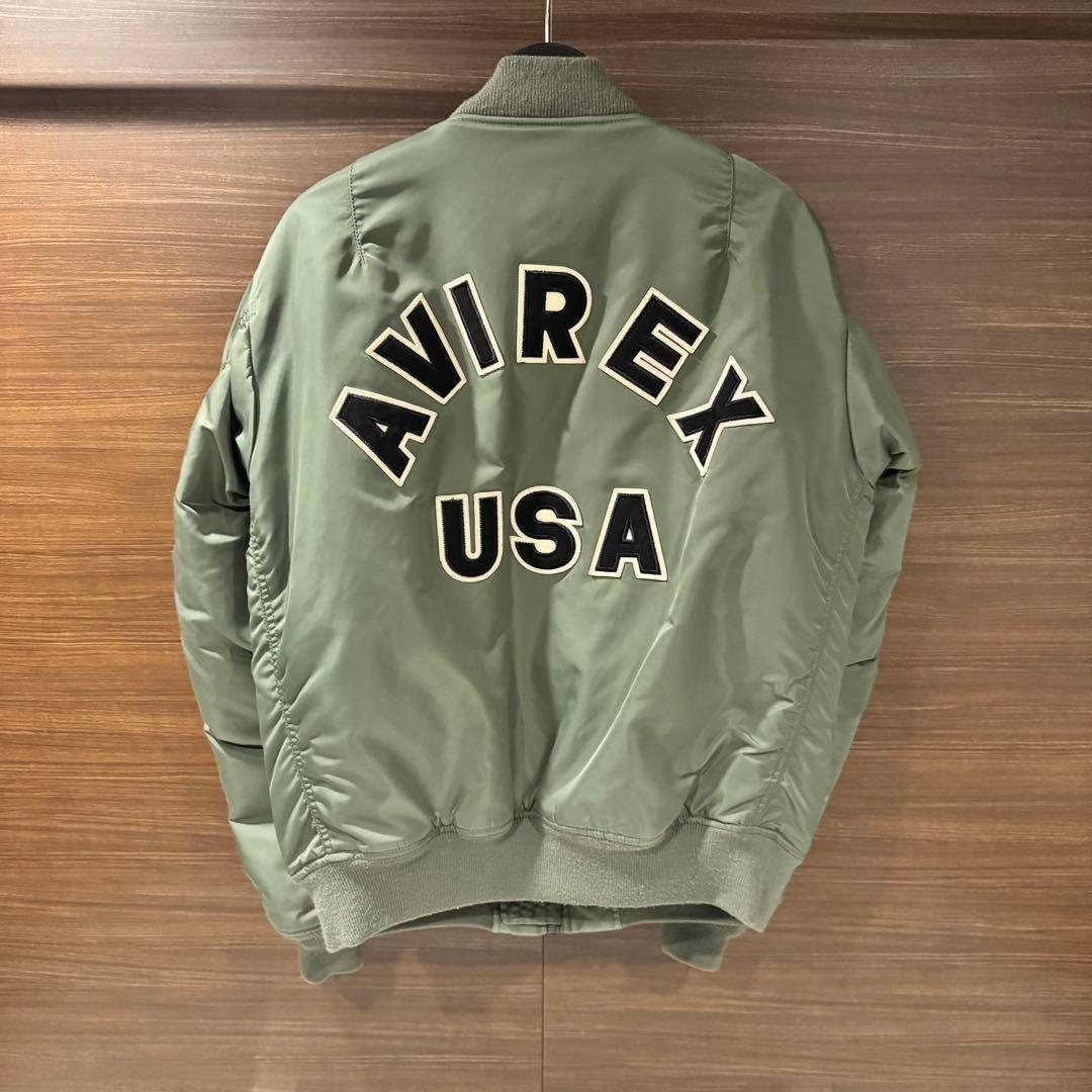 【XXL】美品 希少サイズ AVIREX MA-1コマーシャル ロゴ ジャケット