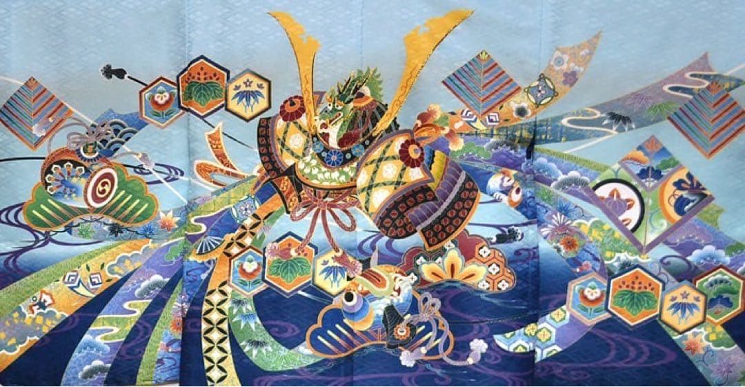 1点限り　七五三　着物　男の子　3歳　羽織　袴　フルセット　水色　着付けDVD付