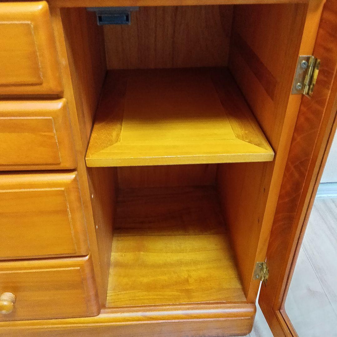 け*ん様 木製電話台　マルチFAXラック/リビングチェスト 　キャスター付