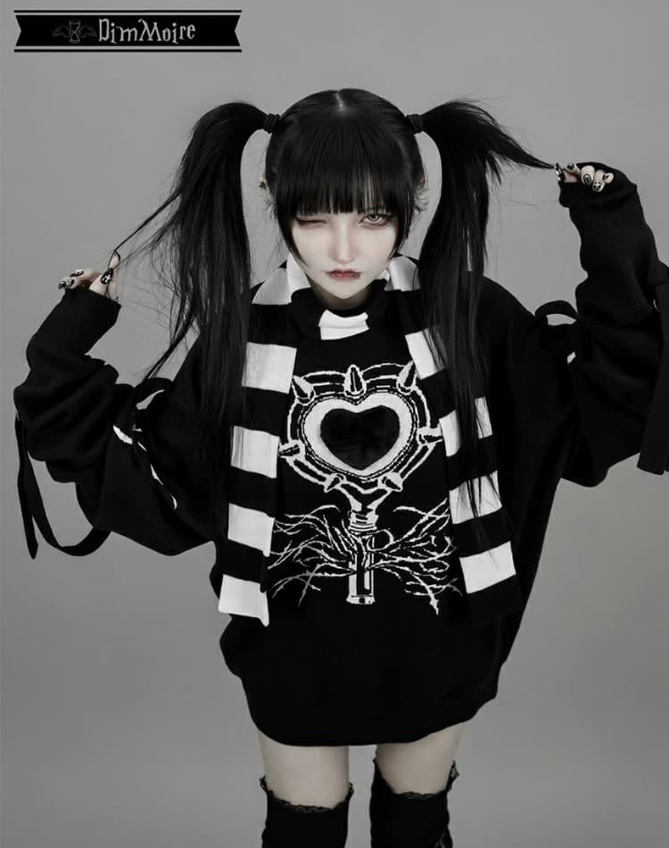 DimMoire【ディムモアール】超ロングスリーブニットII/Black