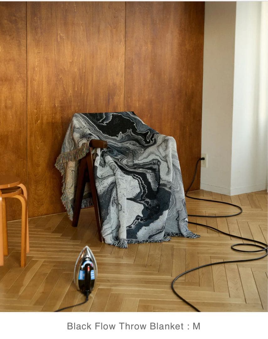【IMPeRF】Black Flow Throw Blanket : M