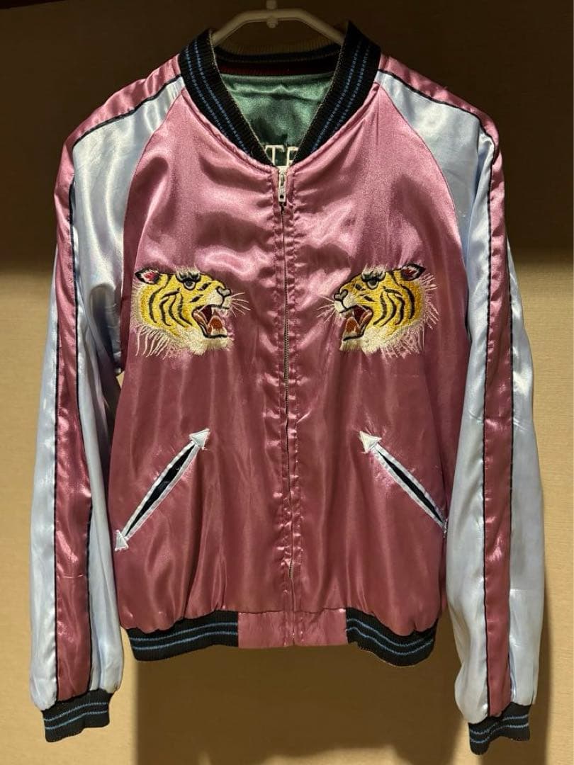 美品 テーラー東洋 両A面 スカジャン 虎 龍 Lサイズ TT10841