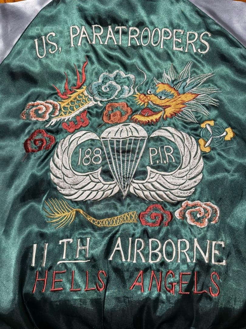 美品 テーラー東洋 両A面 スカジャン 虎 龍 Lサイズ TT10841