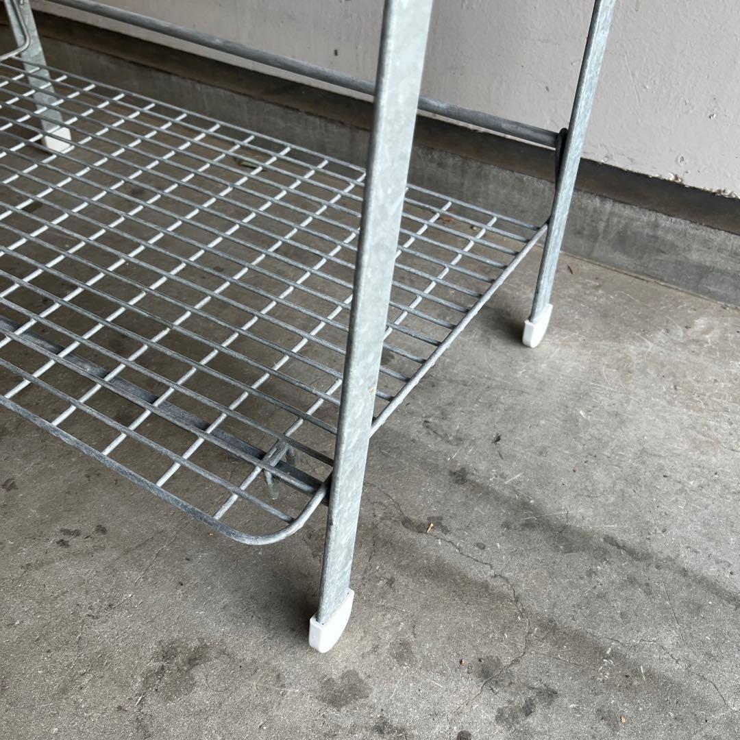 無印★溶融亜鉛ガーデンシェルフ・３段折りたたみ式