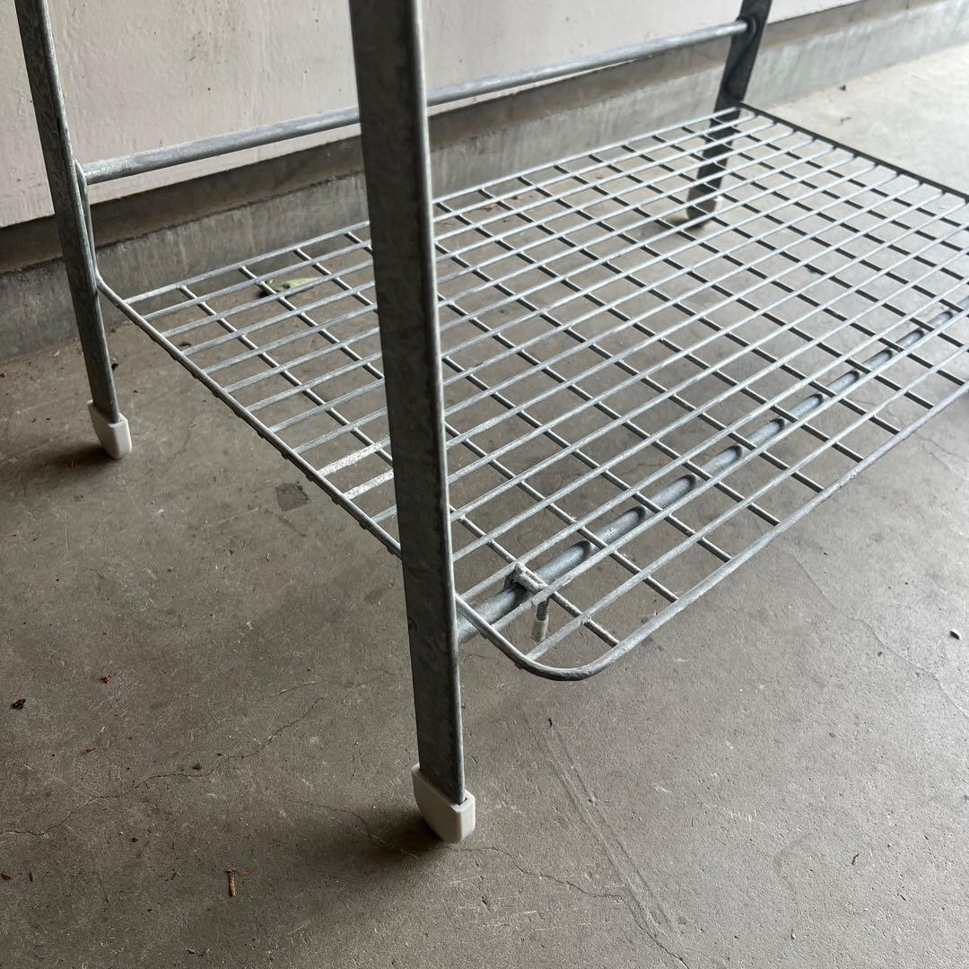 無印★溶融亜鉛ガーデンシェルフ・３段折りたたみ式