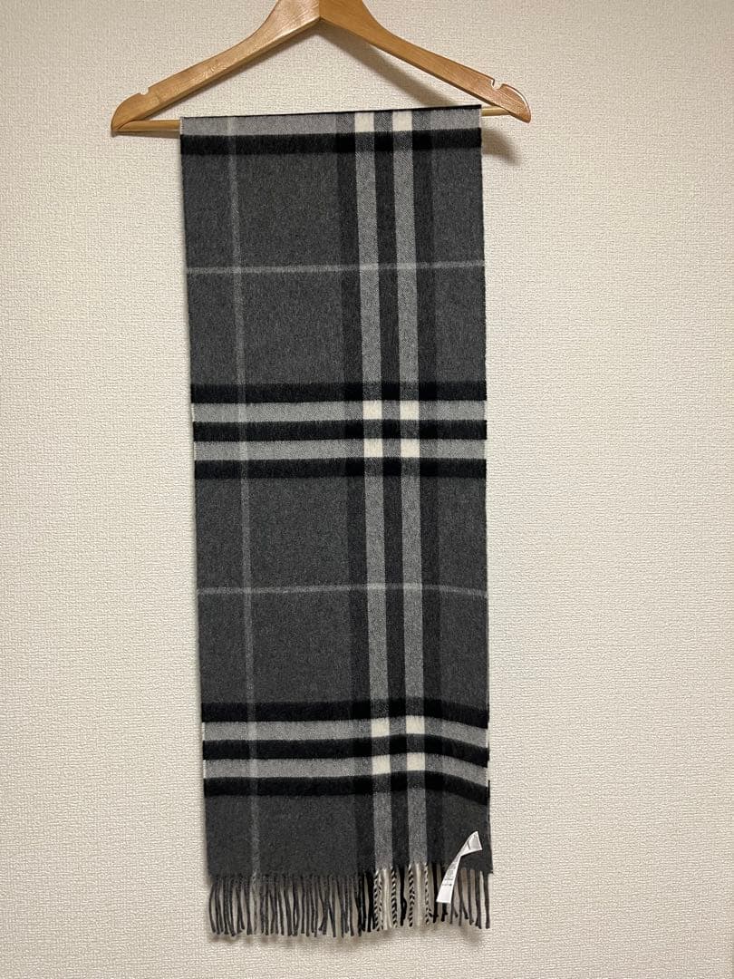 BURBERRY　バーバリー　マフラー　カシミア100％　グレー　美品