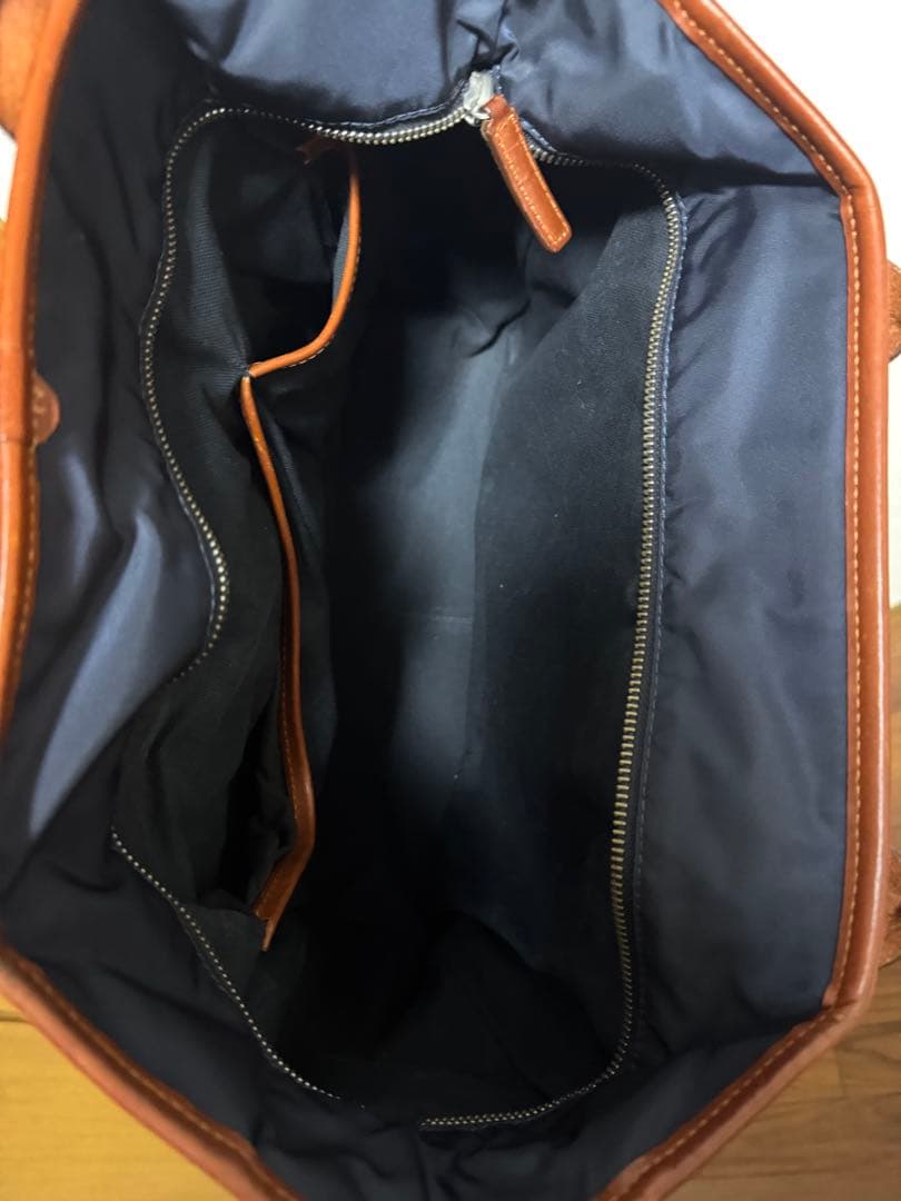 ネイビー ナイロン レザートートバッグ　Felisi