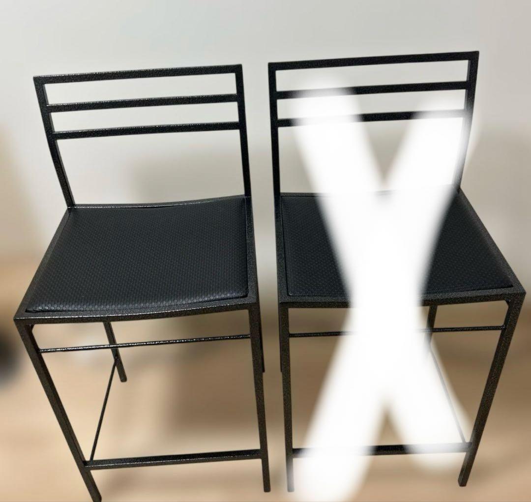 極美品✨ HIKARI ブラックメタル ダイニングチェア