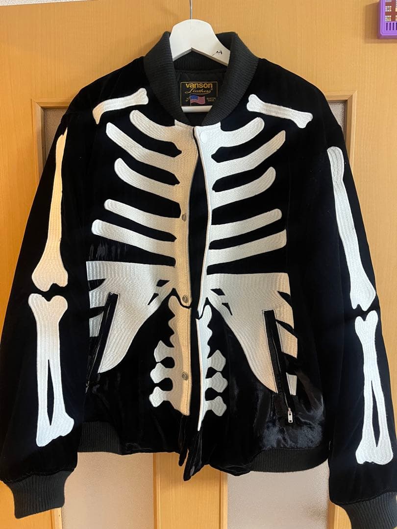 VANSON SKELTON BONES VELOURS JK ベロア