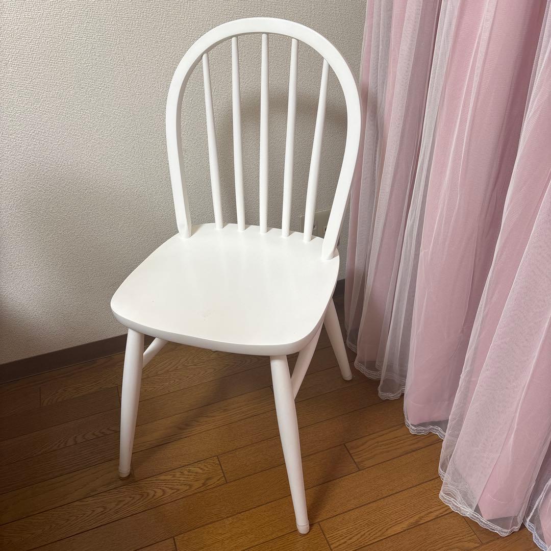 モモナチュラル　椅子　ホワイト　1脚