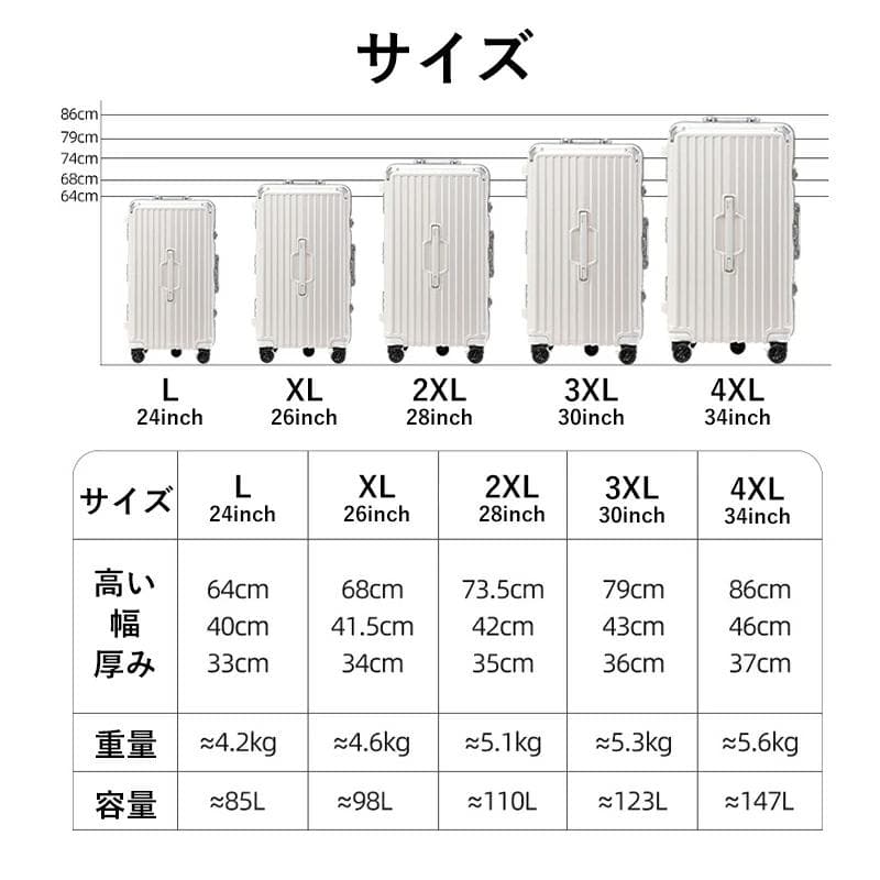 2023新作 スーツケース 大容量 キャリーケース4XL 大容量 キャリーバッグ