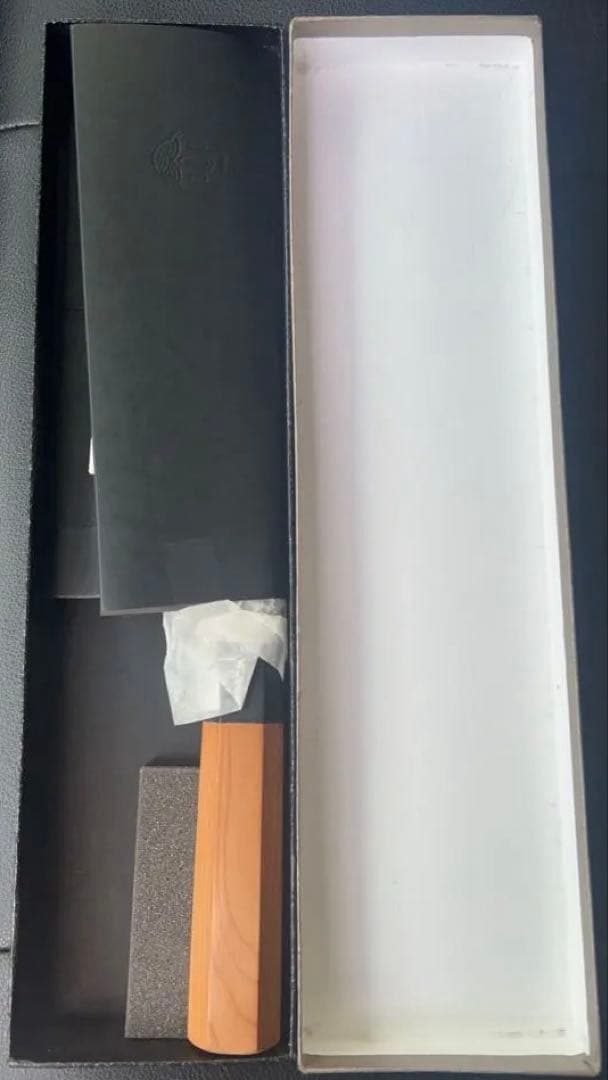 大幅値下げ。新品未使用！白一鋼紋鍛錬出刃包丁　堺一文字光秀