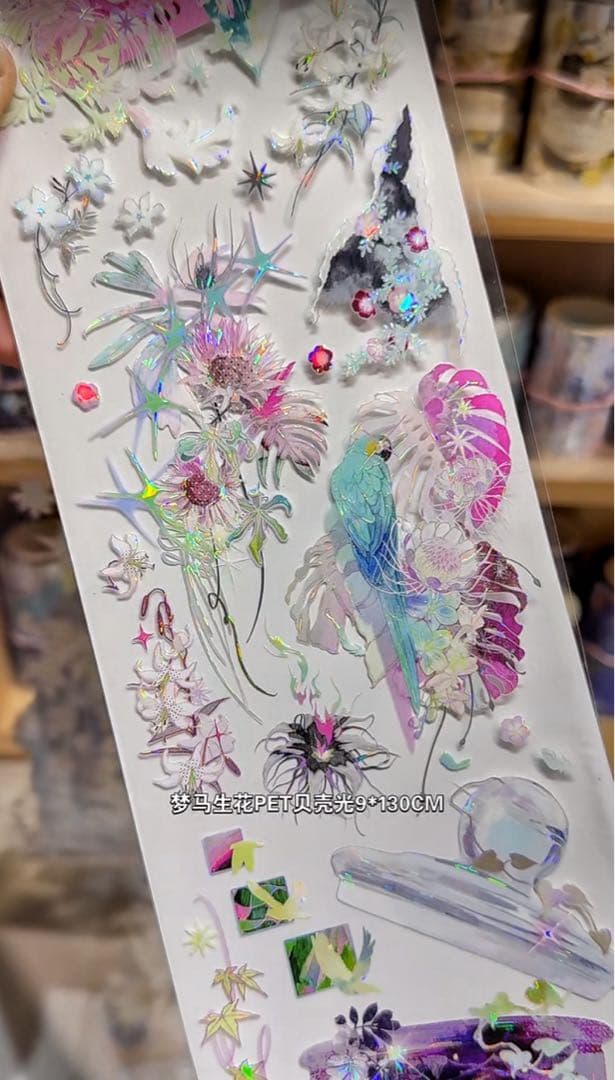 【8542】海外　マステ　3/5/巻売り　貝殻光マスキングテープ