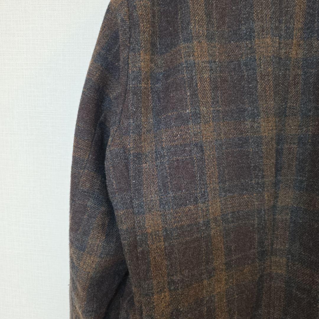 【美品】TROVE トローヴ ショールカラー ガウンコート ウール チェック2