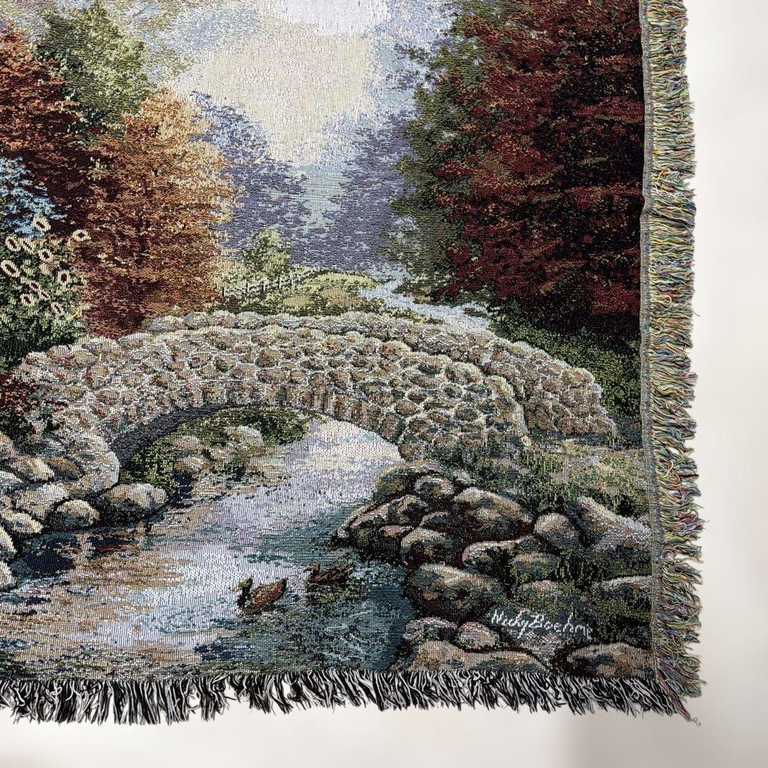 絵画風　マルチカバー　ソファカバー　ヴィンテージラグ　132x180