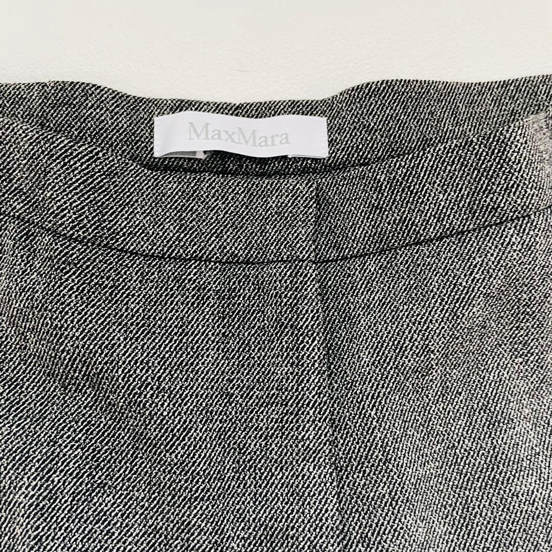 MARA MARA グレー ワイド パンツスーツ シルク混 ベルテット