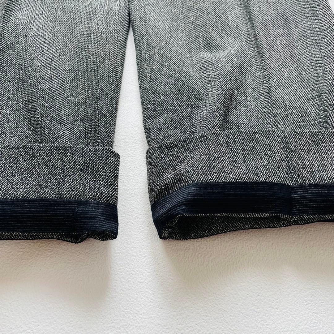 MARA MARA グレー ワイド パンツスーツ シルク混 ベルテット