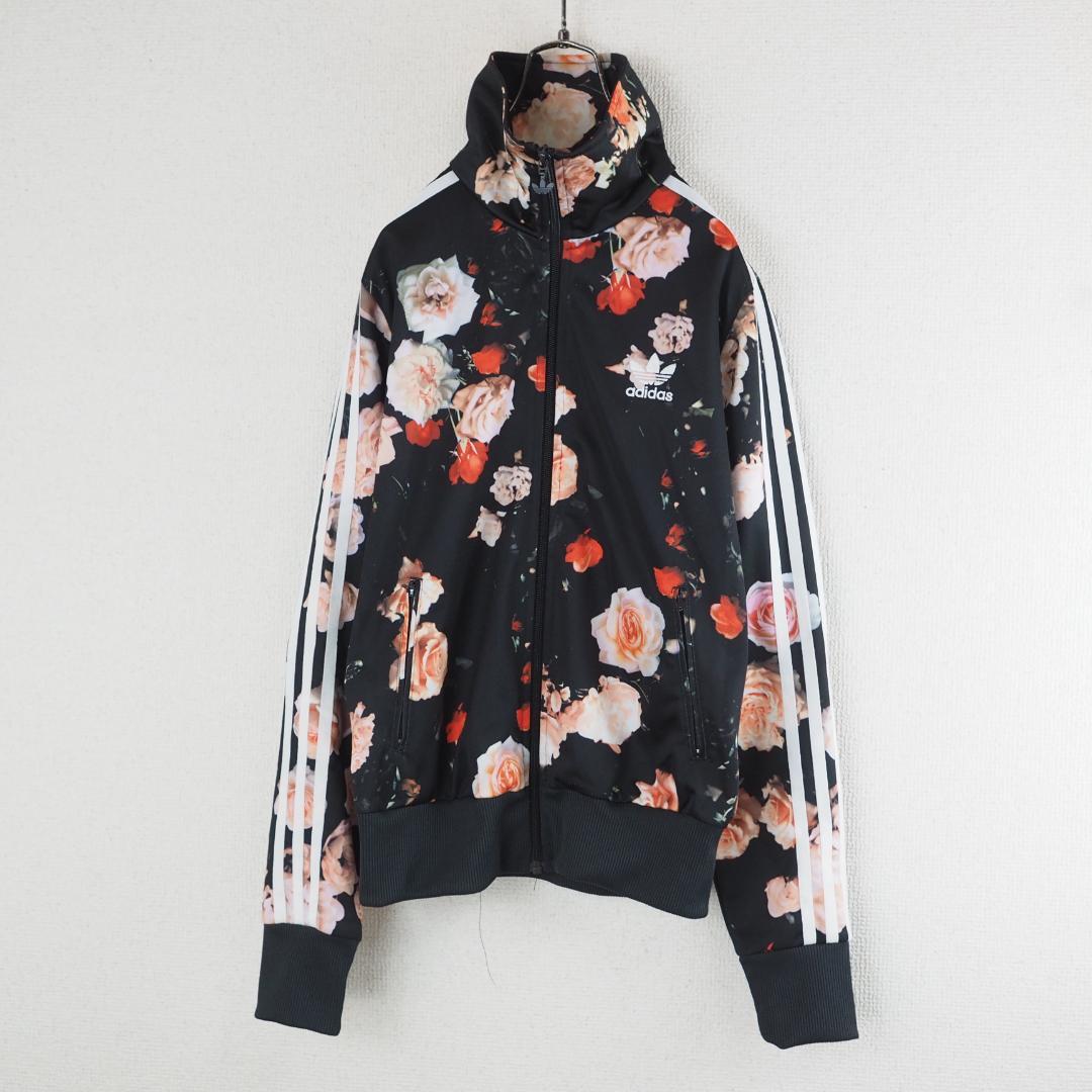 ★美品★adidas 花柄ジャージ XL　トラックジャケット　ファイヤーバード