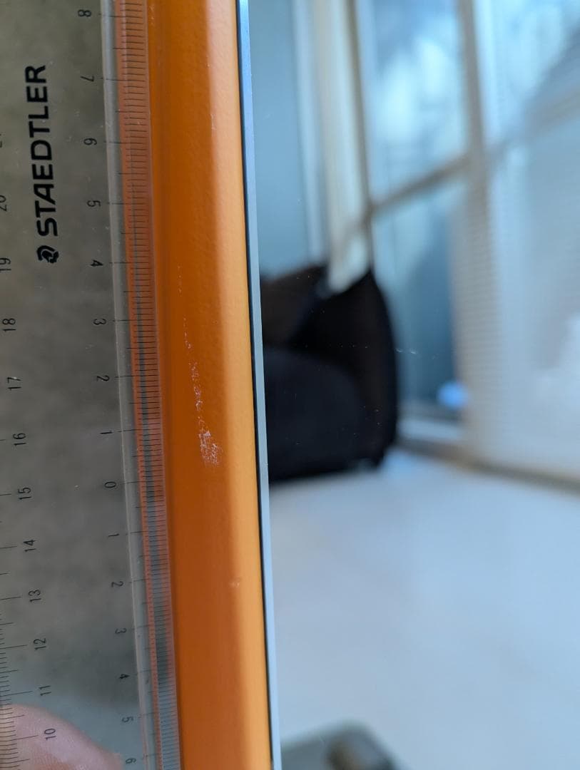 全身 ミラー オレンジ フレーム 自立式 フロア 鏡