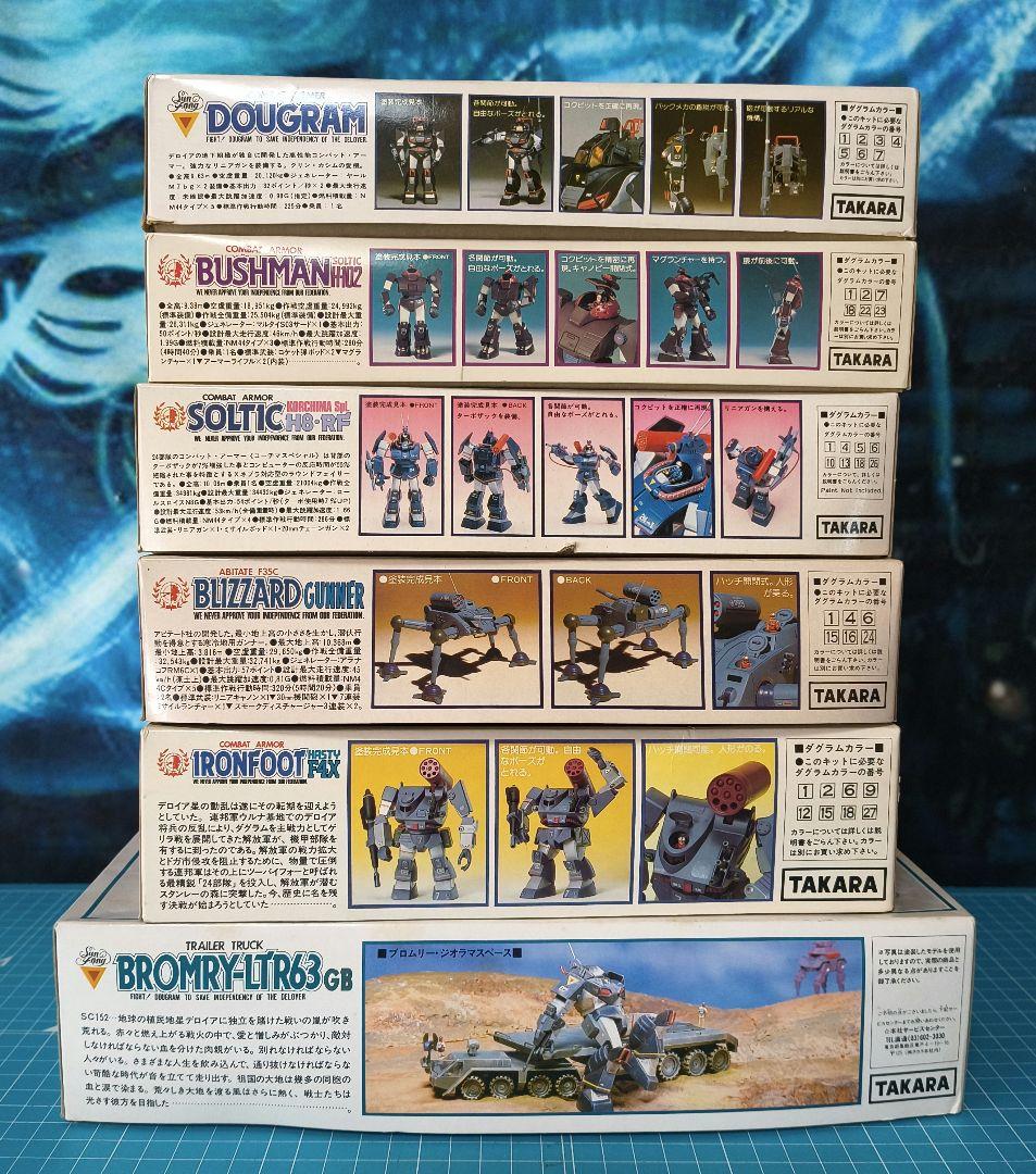 09　未組立 タカラ 太陽の牙ダグラム プラモデル 6点セット