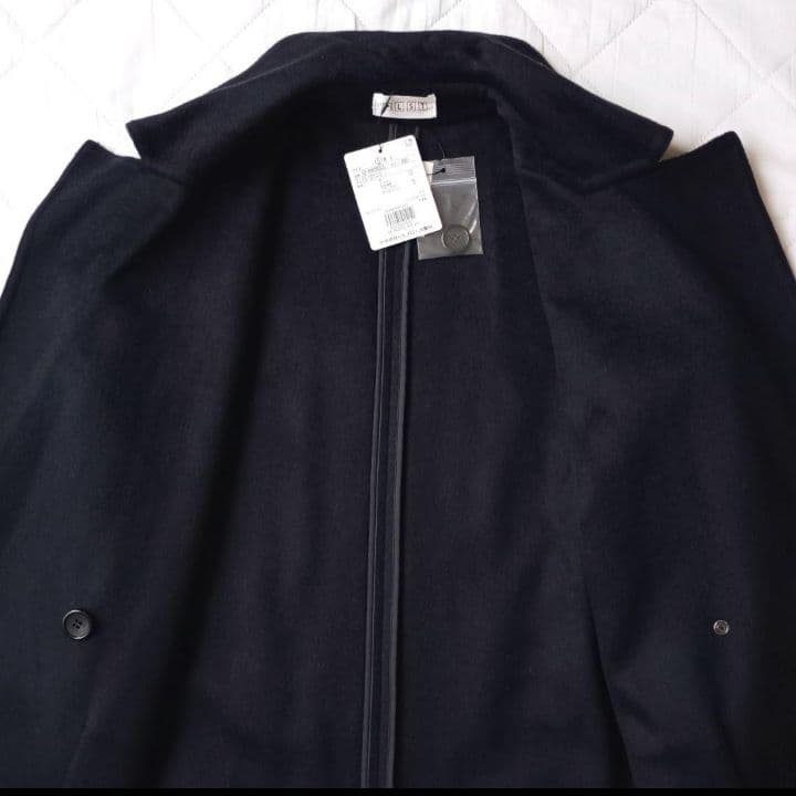 新品　PLST　プラステ　チェスターコート　ベルテッドコート　ウールテンセル　紺