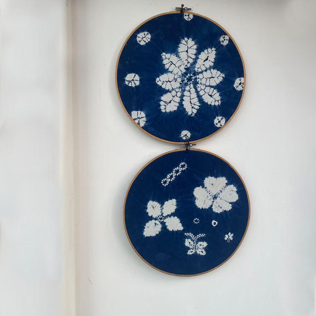 手染め 藍染 布 生地 手絞り 一点物 インテリア 雑貨用