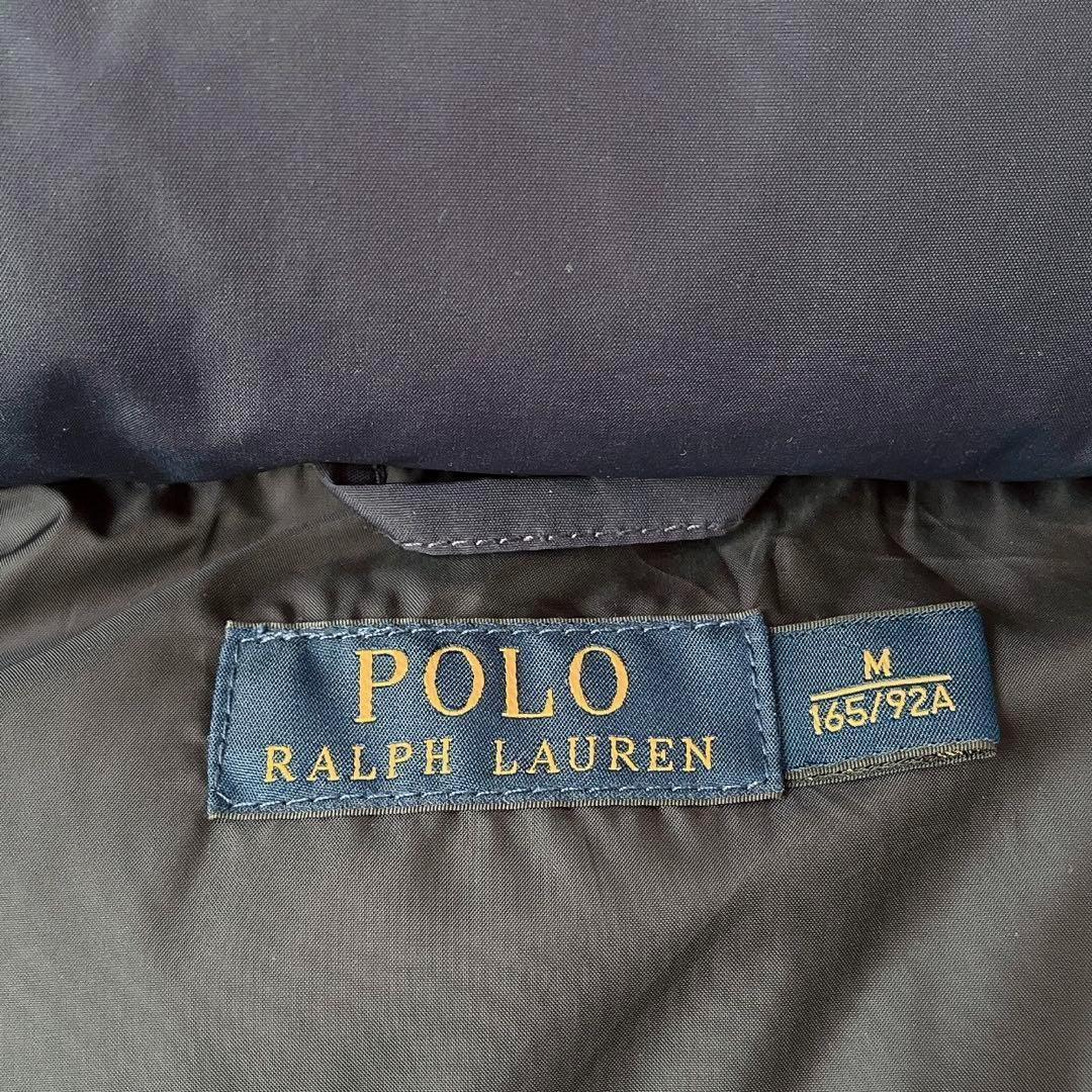 【美品】ポロラルフローレン☆ダウンベスト ポニー刺繍 紺ネイビー レディースM