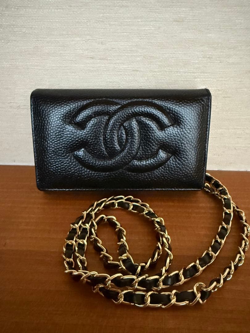 キャビアスキンレザーショルダーウォレット⭐︎本日限定価格