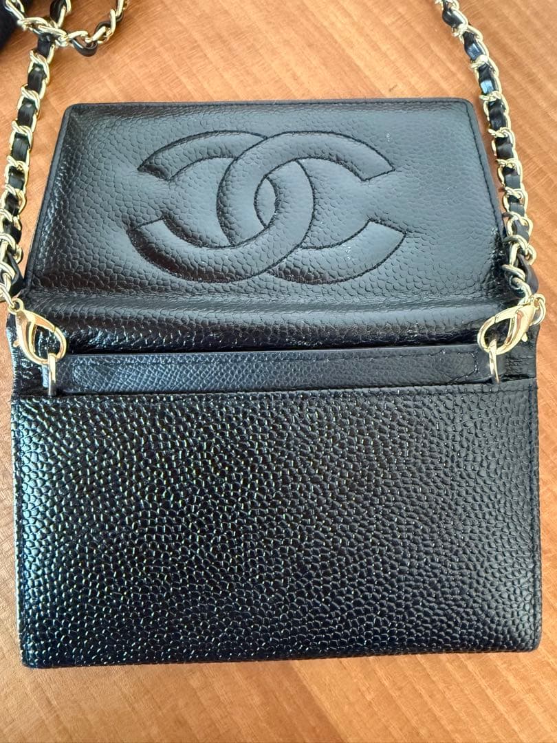 キャビアスキンレザーショルダーウォレット⭐︎本日限定価格